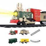 Electric Train Toy Set Classical Steam Train with Light and Sound Christmas Toy for Kids Style 2