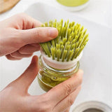 Multi-purpose Scrubbing Dish Brush with Soap Dispenser Cleaning Brush Kitchen Cleaning Tool Green