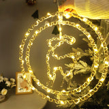 2Pcs Christmas Decorative Hanging Lights Battery Powered Round LED Decoration Style 3