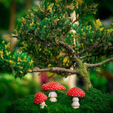 3Pcs Glow in The Dark Miniatures Mushroom Statue Luminous Mushroom Decor Fairy Garden Decor