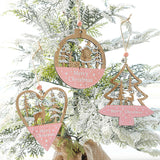 5Pcs Christmas Wooden Hanging Ornament Xmas Tree Pendant Decorations Home Holiday Party Decor