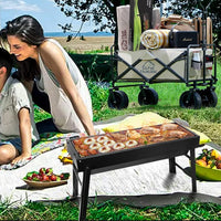 Portable Folding Charcoal BBQ Grill Drawable Barbecue Grill for Outdoor Camping Hiking Picnics Traveling