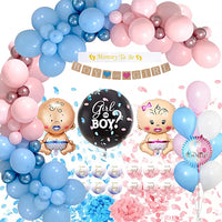 111Pcs Gender Reveal Balloon Set Arch Balloon Garland Kit for Boys Girls Birthday Decorations