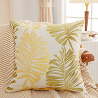 2Pcs Set Palm Leaf Design Cushion Covers Decorative Throw Pillowcase Sofa Home Decor Gold