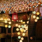 Solar Christmas Cotton Ball LED String Light Fairy Light Party Christmas Decorative Lights