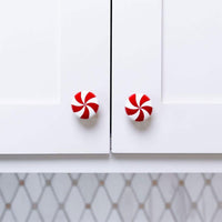 10Pcs Christmas Knob Button Cover Xmas Orbicular Candy Cabinet Knob Covers for Cabinet Living Room Bedroom