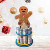 Christmas Money Holder Ornament with 10 Holes Wooden Xmas Tree Table Decoration Gingerbread Man