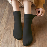 3 Pairs of Warm Plush Thermal Socks Thick Winter Snow Boot Socks for Women Black