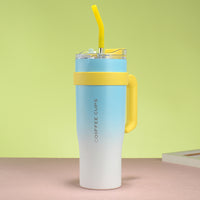 40oz Tumbler with Handle Stainless Steel Water Cup With Lid And Straw Blue