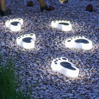 Pair of Bear Paw Decorative Solar Outdoor Lights Wall Lights for Garden Lawn Yard White