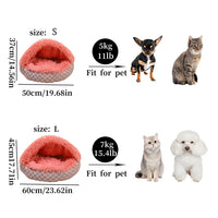 Winter Warm Pet Bed Cat and Dog Nest Plush Semi-Closed Pet Bed Sofa Pink