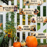 12Pc Set Halloween Arrow Signs Pumpkin Trick or Treat Party Decoration