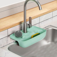 Faucet Splash Guard Sink Faucet Absorbing Mat Faucet Countertop Protector Pad for Kitchen Bathroom Light Green