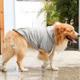 Winter Dog Hoodie Sweatshirts with Pockets Warm Dog Jumper Puppy Clothing Coat Shirt Grey