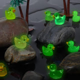 50Pcs Mini Glow in the Dark Ducks Miniature Figures Decor Tiny Ducks for Party Favor