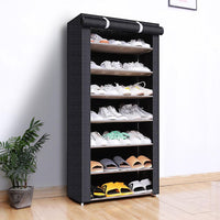 Shoes Rack with Cover Large Shoe Shelf Black