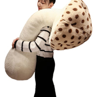 Mushroom Plush Pillow Stuffed Long Body Pillow Sofa Home Decoration Light Brown