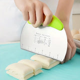 Stainless Steel Pastry Scraper Effortless Dough Cutting Tool with Measuring Scale Green