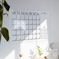 Acrylic Dry Erase Board Wall-Mounted Weekly Planner Calendar Memo Whiteboad