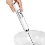 Handheld Electric Coffee Milk Frother Whisk Egg Beater USB Rechargeable 3 Speeds Adjustable White