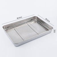 Stainless Steel Barbecue Sheet with Cooling Rack Baking Pan Cookie Sheet for Frige Storage