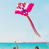 Large Kite with Tail Easy to Assemble Beach Kite for Family Activities Outdoor Games Style 1