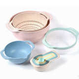 10Pcs Set Plastic Mixing Bowls with Measuring Spoon Nesting Bowls  for Baking Prepping