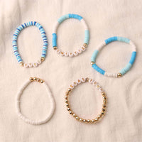 Set of 5Pcs Taylor Inspired Beaded Bracelets Fans Friendship Bracelets Gifts for Music Lovers Blue