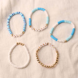 Set of 5Pcs Taylor Inspired Beaded Bracelets Fans Friendship Bracelets Gifts for Music Lovers Blue