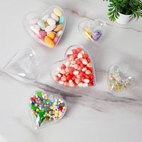 20Pcs Clear Fillable Christmas Hanging Ornaments Heart Shape Baubles Wedding Favours Xmas Decoration