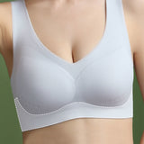 Ultra-thin Ice Silk Bra One-piece Seamless Bra Removable Bra Pad Sports Yoga Grey