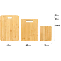 3Pcs Set Wooden Cutting Boards Chopping Boards for Kitchen Cooking Preparing