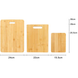 3Pcs Set Wooden Cutting Boards Chopping Boards for Kitchen Cooking Preparing