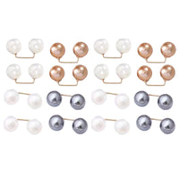 16Pcs Brooch Pins Anti-Exposure Neckline Safety Pins Artificial Pearl Clips for Women Girls Style 2