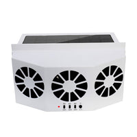 Solar Powered Auto Radiator Ventilation Fan Car Auto Window Air Vent Exhaust Fan White