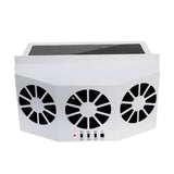 Solar Powered Auto Radiator Ventilation Fan Car Auto Window Air Vent Exhaust Fan White