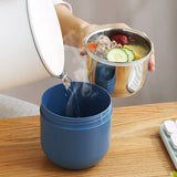 Insulated Oats Containers Yogurt Jars Food Thermos for School Office Picnic Travel Blue