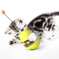 Pet Cat Treat Dispenser Ball Tumbler Interactive Puzzle Ball Pet Slow Feeder Toy Yellow