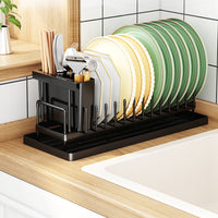 Small Dish Drying Rack for Kitchen Counter Space Saving Dish Drainer Black