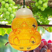 2Pcs Wasp Traps Outdoor Hanging Pear Shaped Bee Traps Catcher Orange