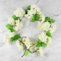 2Pcs 2.3 Meters Faux Cherry Blossom Flowers Artificial Flowers Garland White