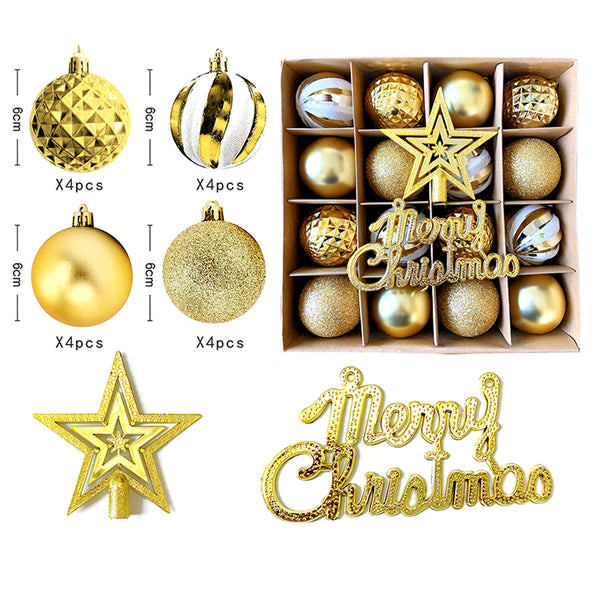 Christmas Ball Ornaments Christmas Tree Decoration Ball Box Gift Glittering Funny Party Decor Style 6