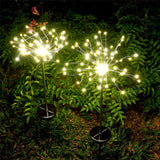 2Pcs Solar Powered Garden Light DIY Decorative LED Lights Home Yard Pathway Decor Warm White