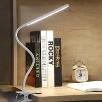 Adjustable Clip On Desk Lamp Book Light Reading Light with 3 Colors 10 Brightness White