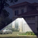 138 LED Solar Motion Sensor Lights 3-Head Adjustable Outdoor Wall Lamp