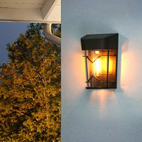 Set of 2Pcs Solar Fence Wall Lights Outdoor Deck Lights for Garden Patio Backyard