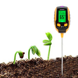 4-in-1 Soil Meter Digital Display Gardening Test Meter for Plant Temperature/Soil Moisture/PH Meter/Sunlight Intensity