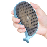 3-in-1 Spray Cat Brush Silicone Pet Massage Grooming Brush Blue