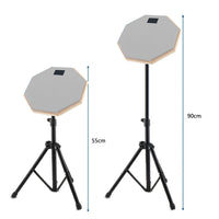 Silent Practice Drum Pad Set Dumb Drum with Drum Stand for Beginners Gray