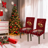 2Pcs Christmas Cahir Covers Stretching Dining Room Chair Protector Covers Style 2